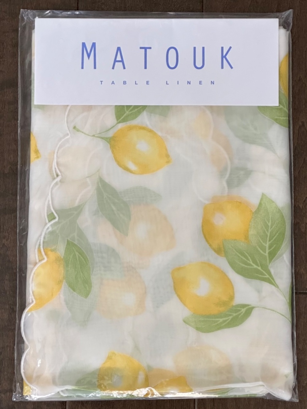 Matouk Schumacher Citrus Garden Tablecloth 67" Round Lemon Print NIP New #1528